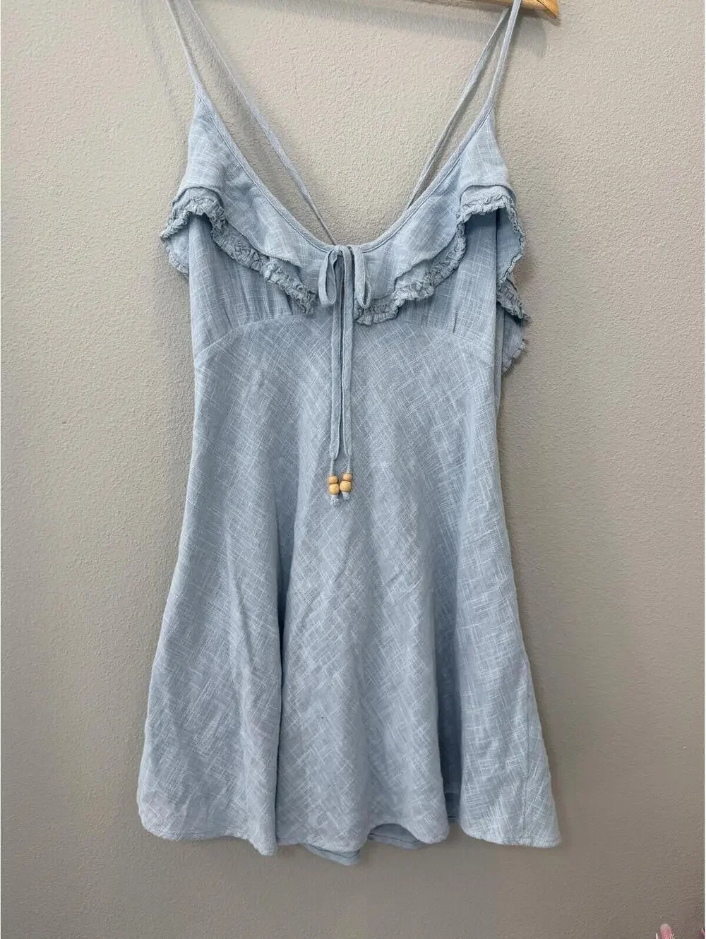 Free People Love Forever Mini Dress In Hot Spring Blue - Women's XL NWOT